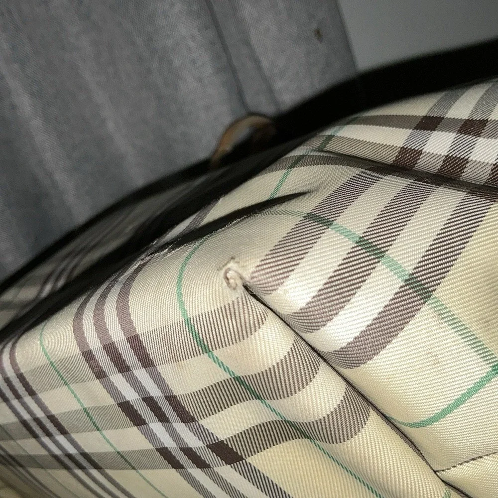 Burberry London Nylon Tote Bag Nova Check Beige Shopper‎ Minimalist Brown Green